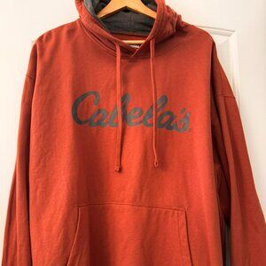Cabela’s Men’s 2XL Pullover Hoodie Rust Brown Fleece Sweatshirt